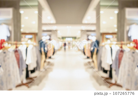 Abstract blur clothing boutique display interior of shopping mall background Abstract blur clothing boutique display interior of shopping mall background 107265776
