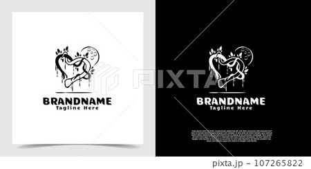 Nature branch tree with love shaped silhouette logo vector template 107265822