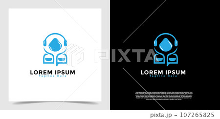 Cute mascot gaming logo vector template. Game player silhouette icon logo vector 107265825