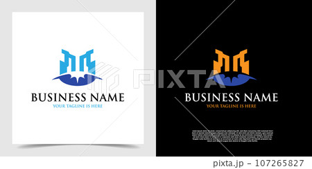 Geometric icon business architecture logo vector. Real estate agent icon logo template 107265827