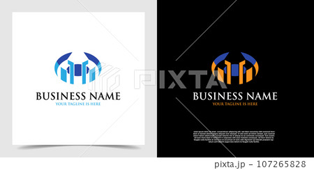 Geometric icon business architecture logo vector. Real estate agent icon logo template 107265828