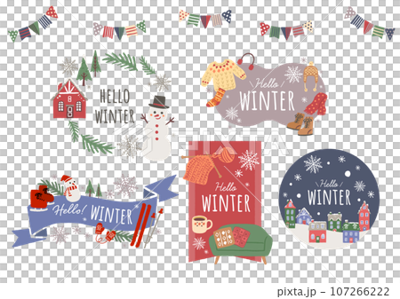 Winter image illustration logo design 107266222