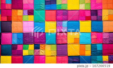 カラフルなパッチワークの背景「AI生成画像」 107266519