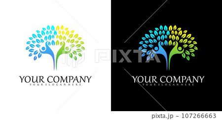 Vector nature tree logo design, teamwork success, education logo vector design template Vector nature tree logo design, teamwork success, education logo vector design template 107266663