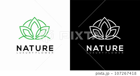 Vector minimalist lotus flower logo icon design Vector minimalist lotus flower logo icon design 107267418