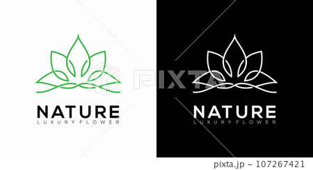 Vector minimalist lotus flower logo icon design Vector minimalist lotus flower logo icon design 107267421