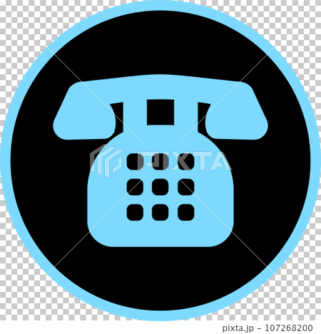 Black phone simple icon illustration 107268200