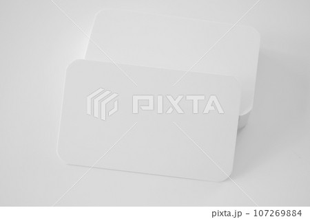Mockup white business card on white background 107269884