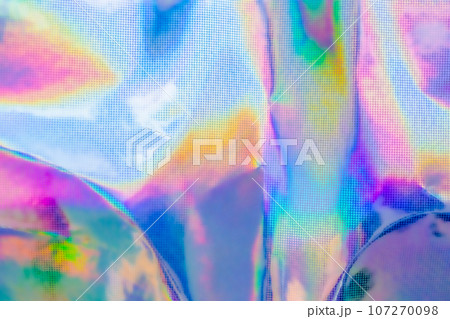 Holographic rainbow foil iridescent texture abstract hologram background Holographic rainbow foil iridescent texture abstract hologram background 107270098