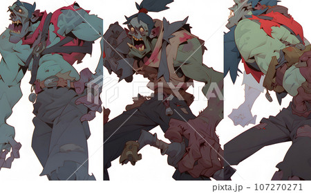 ゾンビ　アンデッドのイラスト（AI生成画像） 107270271