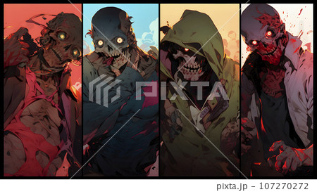 ゾンビ　アンデッドのイラスト（AI生成画像） 107270272