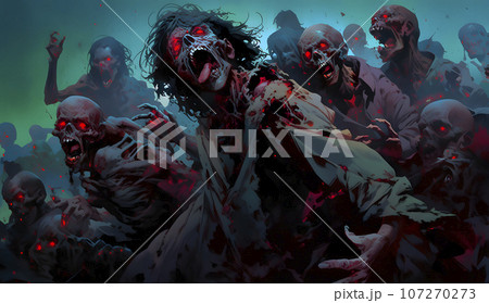 ゾンビ　アンデッドのイラスト（AI生成画像） 107270273