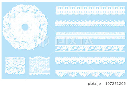 かわいいレースのベクターイラストセット かわいいレースのベクターイラストセット 107271206