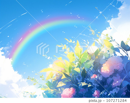 花のある青空の風景 107271284