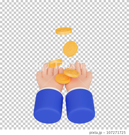 3DCG｜錬金術でお金（日本円）を手に入れるビジネスマンのイメージ 107271725