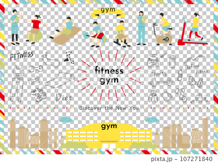 people exercising at the gym 107271840