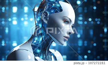 Artificial intelligence. Humanoid robot. 107272281