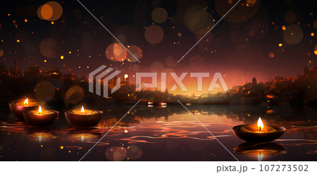Traditional Diwali Festival decoration background. Festival of lights concept. Traditional Diwali Festival decoration background. Festival of lights concept. 107273502