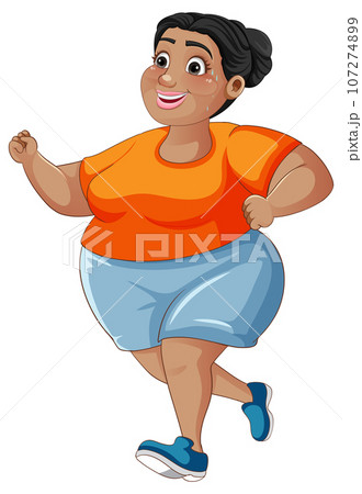 Overweight Woman in Workout Outfit 107274899