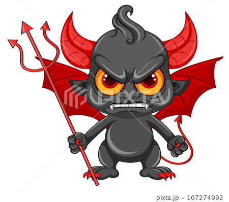 Angry devil cartoon character 107274992