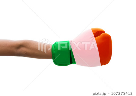 3D Flag on boxing gloves 107275412