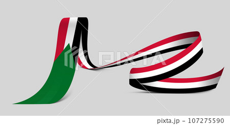 3D Flag on ribbon 107275590