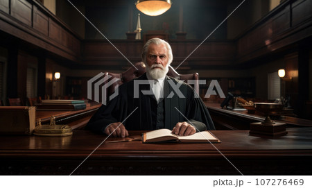 Court of Law Trial. Portrait of Impartial Judge...のイラスト素材 [107276469 ...