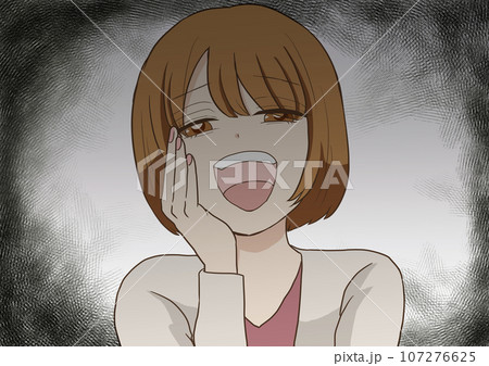 ドヤ顔で見下す女性 背景あり 107276625
