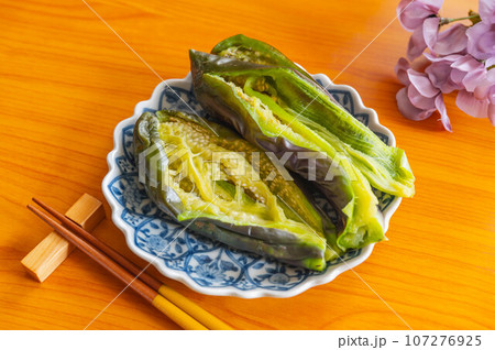 レンジで蒸し茄子 レンジで蒸し茄子 107276925