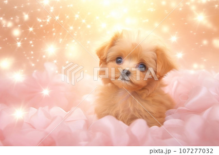 Close-up of cute dog with beautiful bokeh background, Generative AI illustration Close-up of cute dog with beautiful bokeh background, Generative AI illustration 107277032