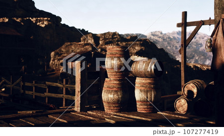 Old and very beautiful wooden port 107277419