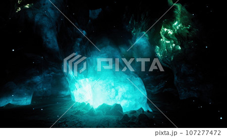 Amazing Blue Ice Cave in the heart of a glacier Amazing Blue Ice Cave in the heart of a glacier 107277472