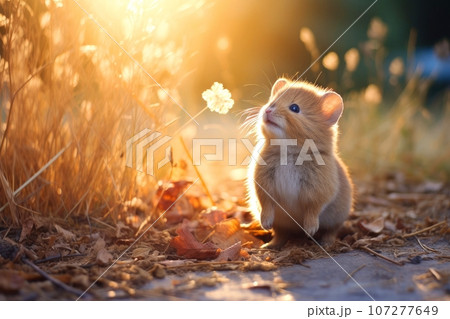 Close-up of cute rabbit with beautiful bokeh background, Generative AI illustration 107277649