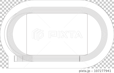 陸上競技場8レーン_ラインアート 107277941