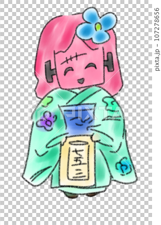 A Franconian girl celebrates Shichi-Go-San 107278656