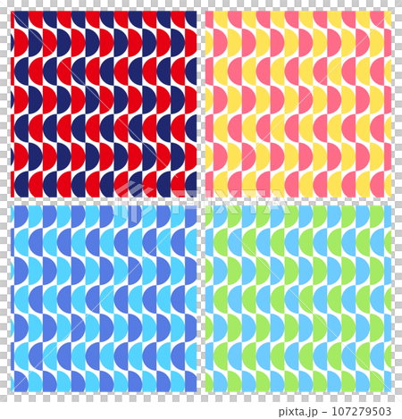 Colorful retro pattern set Colorful retro pattern set 107279503