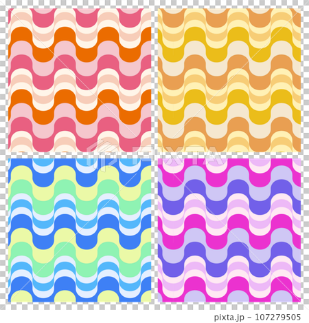 Colorful retro pattern set Colorful retro pattern set 107279505