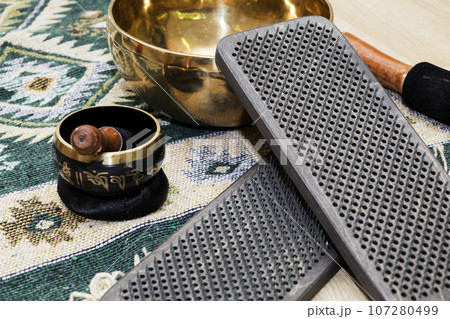 Sadhu board, yoga board with nails, yoga items, yoga bhajan concept, yoga hatha. Sadhu board, yoga board with nails, yoga items, yoga bhajan concept, yoga hatha. 107280499