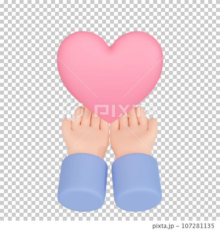 3DCG|A human hand that wraps around the heart and gives a sense of security 3DCG|A human hand that wraps around the heart and gives a sense of security 107281135