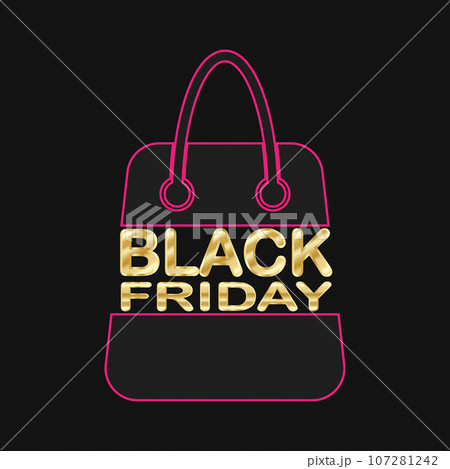 Black Friday sale shopping bag vector illustration 107281242