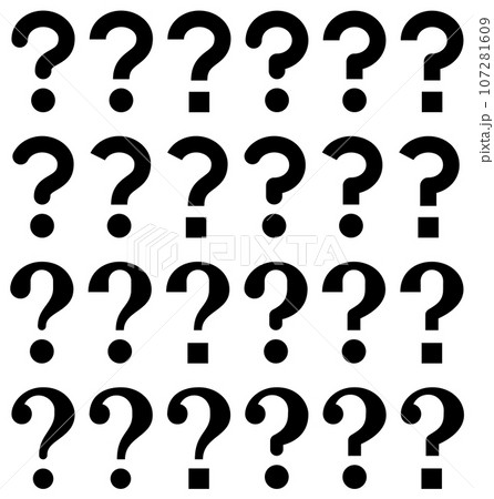 モノクロのはてなマークのベクターアイコンセット モノクロのはてなマークのベクターアイコンセット 107281609