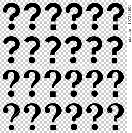 モノクロのはてなマークのベクターアイコンセット モノクロのはてなマークのベクターアイコンセット 107281609