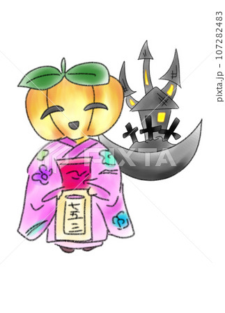 七五三を迎えたカボチャの女の子 107282483