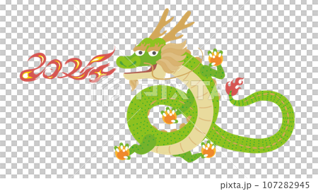 Traditional dragon character illustration Traditional dragon character illustration 107282945