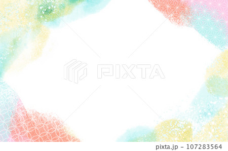 新年 水彩 年賀素材 背景イラスト 新年 水彩 年賀素材 背景イラスト 107283564