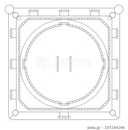 相撲の土俵_ラインアート 相撲の土俵_ラインアート 107284266