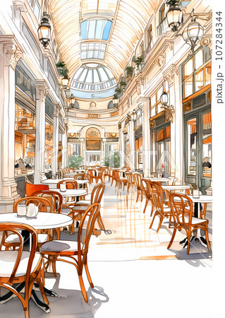 Illustration of beautiful view of Milano, Italy 107284344