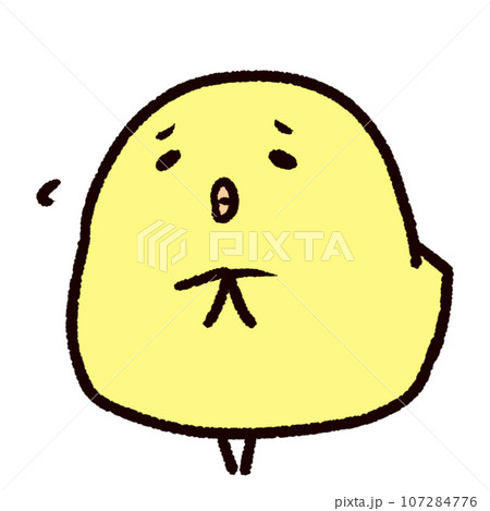 悲しい表情のひよこ 107284776