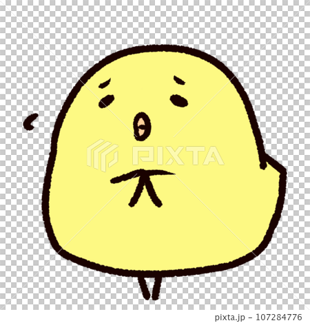 悲しい表情のひよこ 107284776