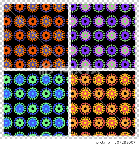 Colorful retro pattern set Colorful retro pattern set 107285007